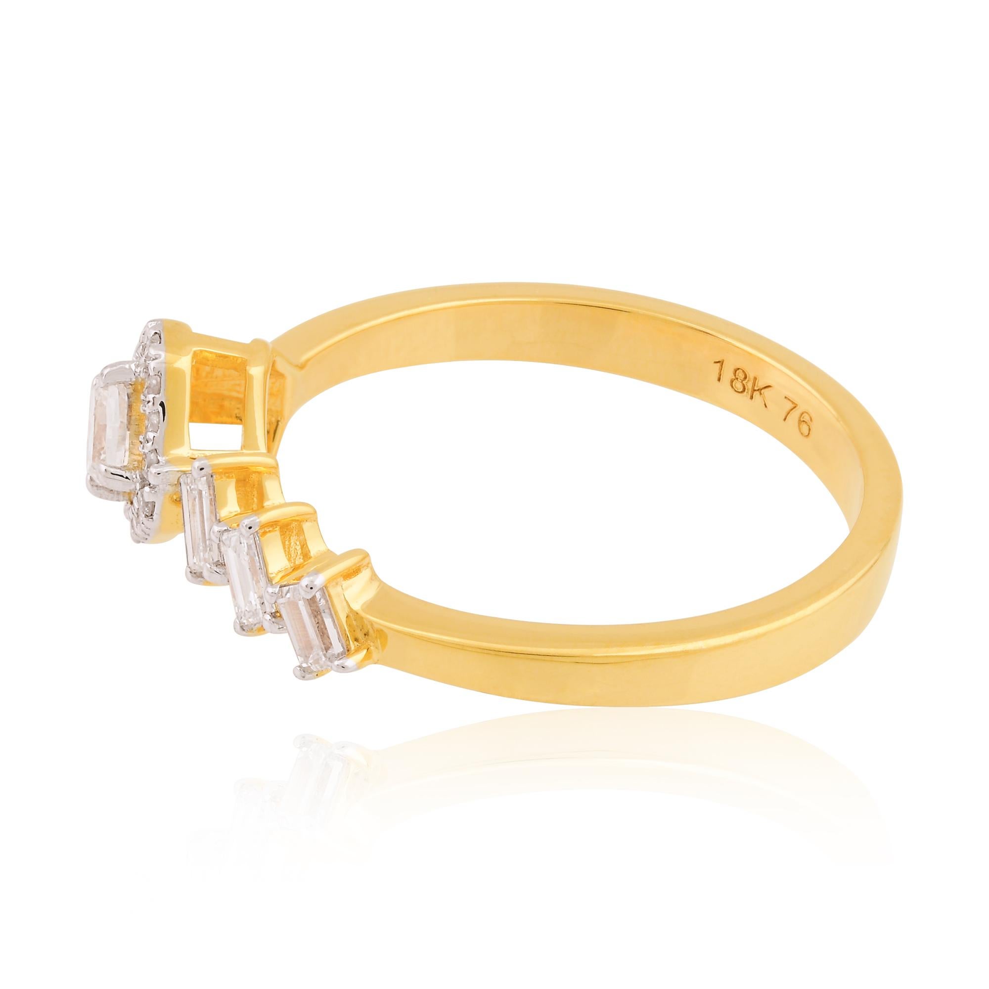 For Sale:  0.4 Carat SI Clarity HI Color Diamond Designer Ring 18 Karat Yellow Gold Jewelry 2