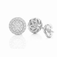 Orecchino con perno rotondo con diamante Moonlight da 0,4 CTW in oro bianco 14 carati