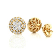 0.4 CTW Diamond Moonlight Round Stud Earring in 14K Yellow Gold