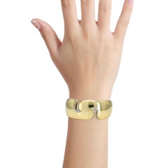 0.40 Carat 18 Karat Yellow Gold Diamond Bangle Bracelet Signed SB