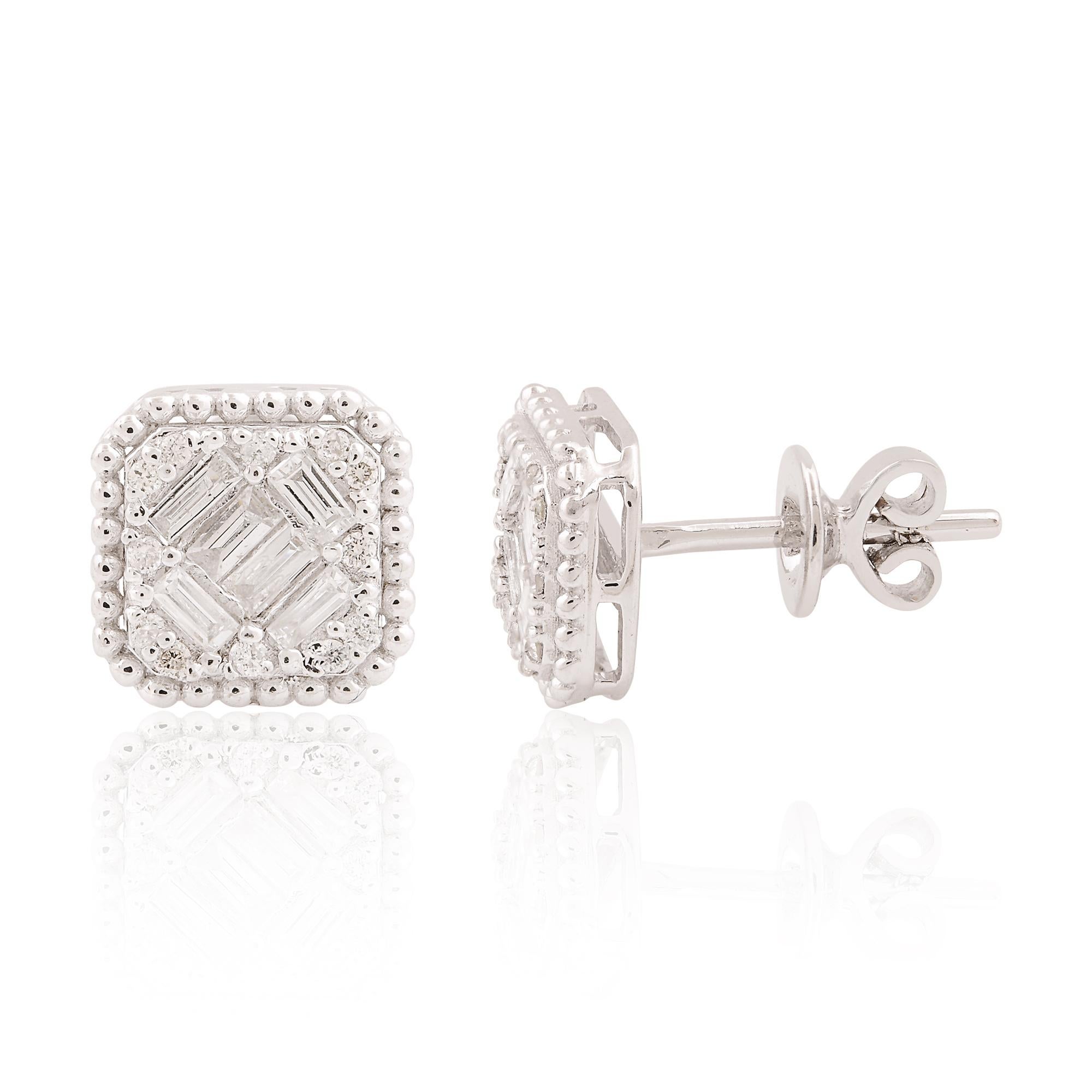 Code d'article :- STE-1185
Poids brut :- 2.48 gm
Or blanc 10k Poids :- 2.40 gm
Poids du diamant :- 0.40 Ct. ( DIAMANT MOYEN DE PURETÉ SI1-SI2 ET DE COULEUR H-I )
Taille des boucles d'oreilles :- 9 mm environ.

✦ Taille
.....................
Nous
