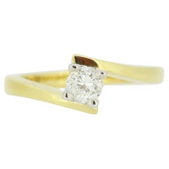 0.40 Carat Brilliant Cut Diamond Solitaire Twist Ring