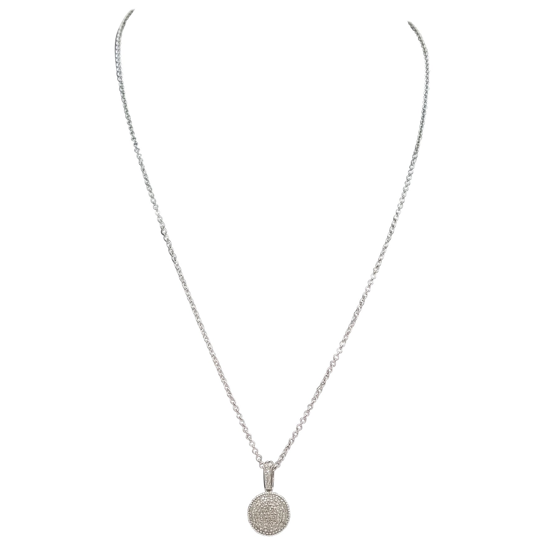 Taille ronde HOLIDAY SALE Pendentif en diamant naturel en forme de cercle de 0.41 carat en vente