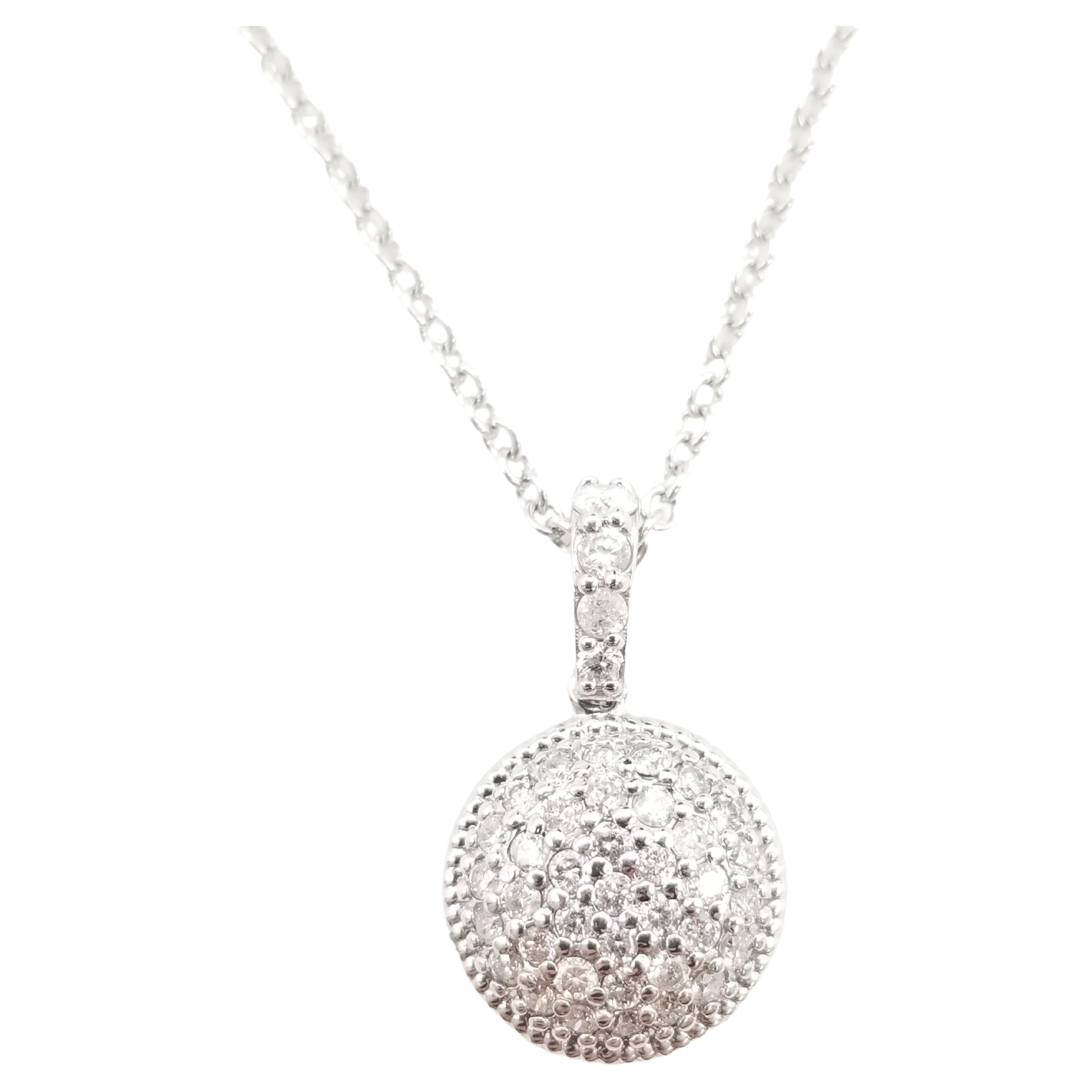 0.40 Carat Circle Shape Half Moon Diamond Pendant For Sale