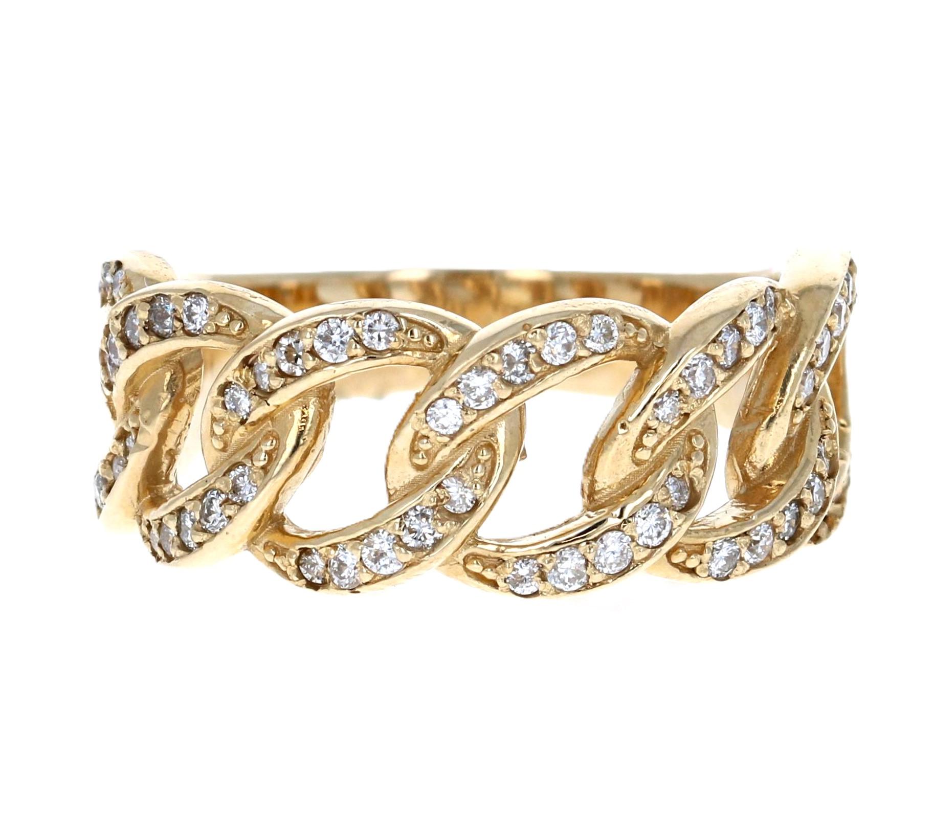 0.40 Carat Diamond 14 Karat Yellow Gold Band In New Condition For Sale In Los Angeles, CA