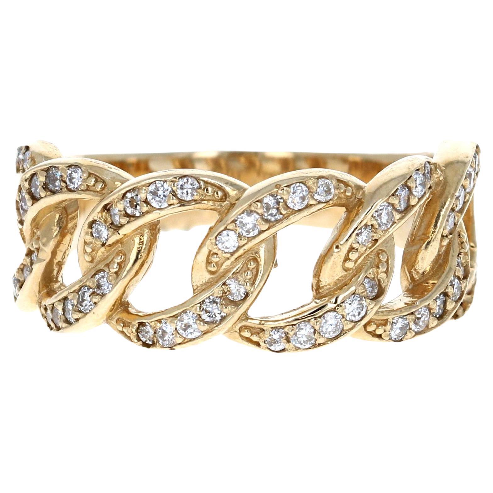 0.40 Carat Diamond 14 Karat Yellow Gold Band