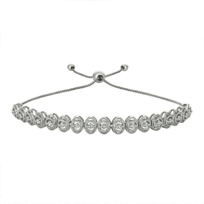 0.40 Carat Natural Diamond Bolo Bracelet G SI 14K White Gold 7''

100% Natural Diamonds, Not Enhanced in any way Round Cut Diamond Bracelet 
0.40CT
G-H 
SI  
14K White Gold, Pave Style,   6.2 gram
7-8 inches adjustable length, 1/4 inch in width
17