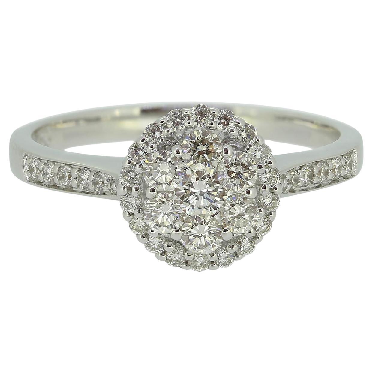 0,40 Karat Diamant Halo Cluster Ring