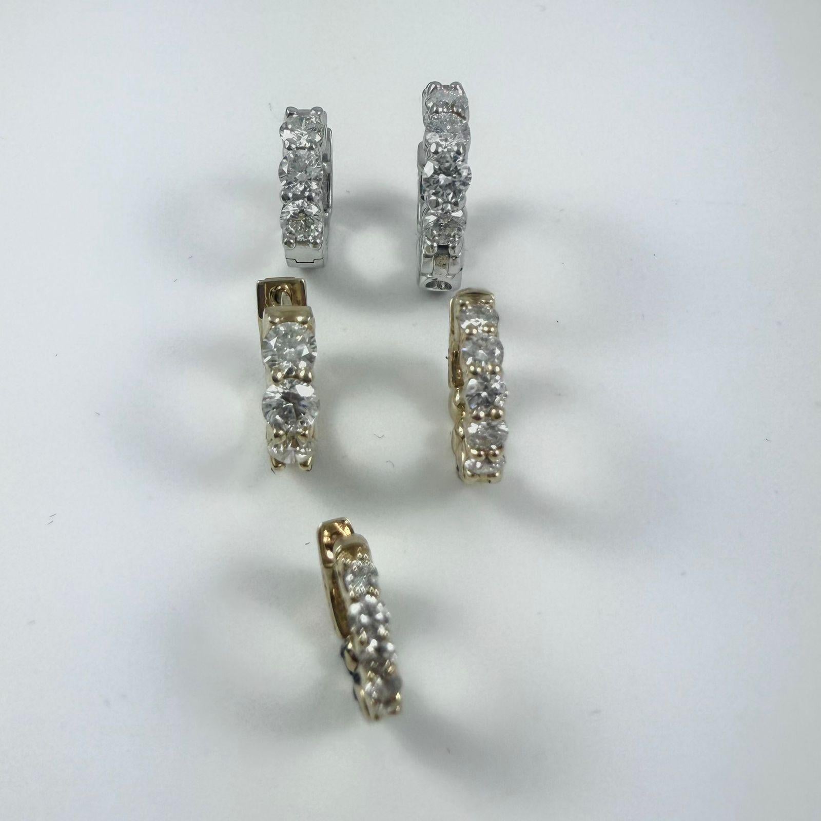 Boucles d'oreilles Huggie en or jaune 14K avec diamant de 0,40 carat en vente 2