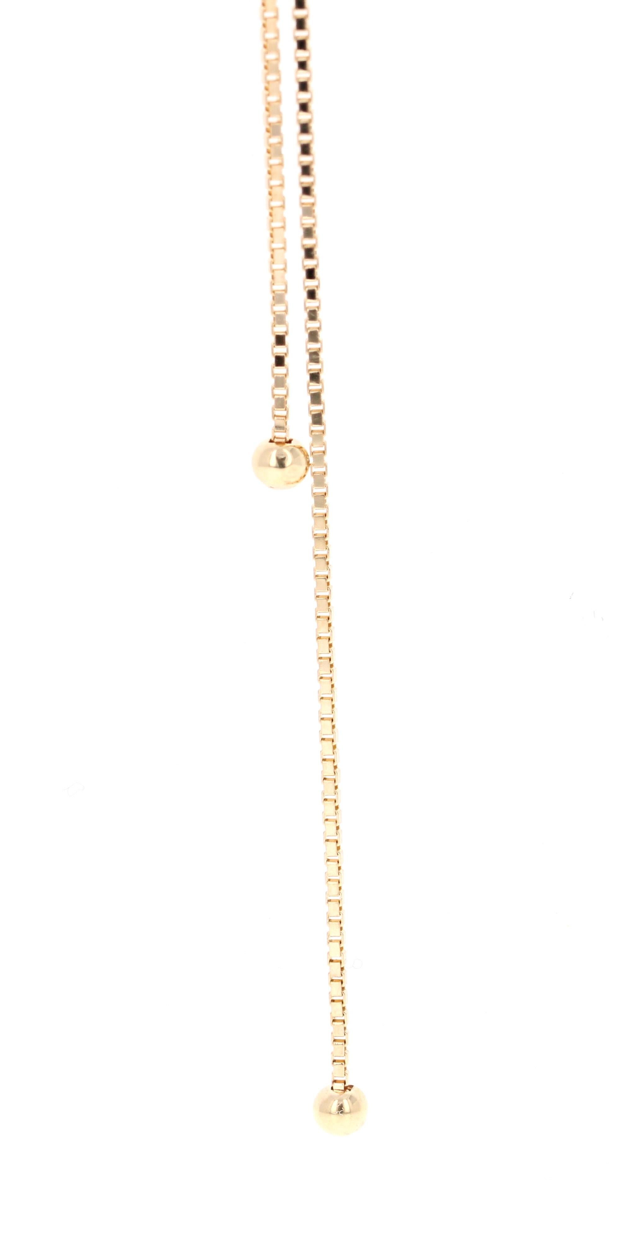 Contemporain Collier de style Lariat en or jaune 14 carats avec diamants en vente