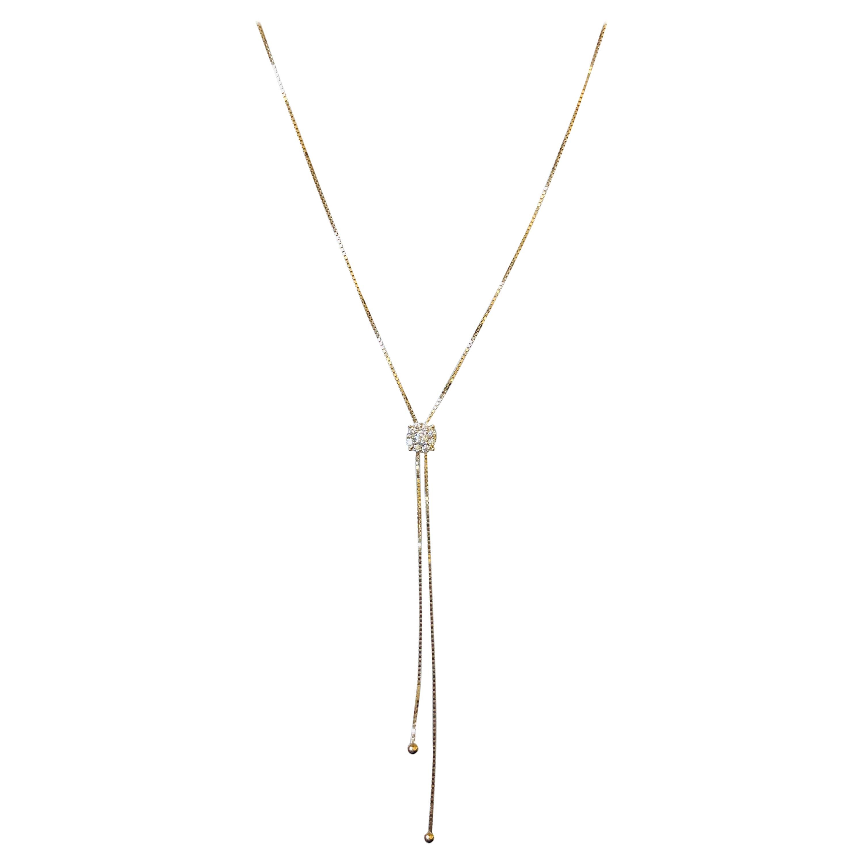 Diamond Lariat Style Necklace in 14 Karat Yellow Gold