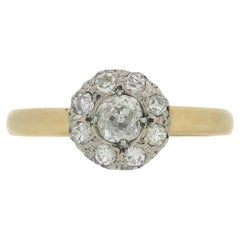 Vintage 0.40 Carat Diamond Set Daisy Cluster Ring