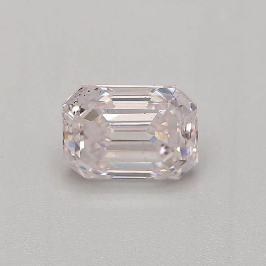 0.40 Carat Faint Pink Emerald Cut Diamond SI2 Clarity GIA Certified For Sale 2