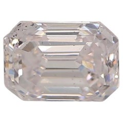Diamant taille émeraude rose pâle de 0,40 carat, pureté SI2, certifié GIA