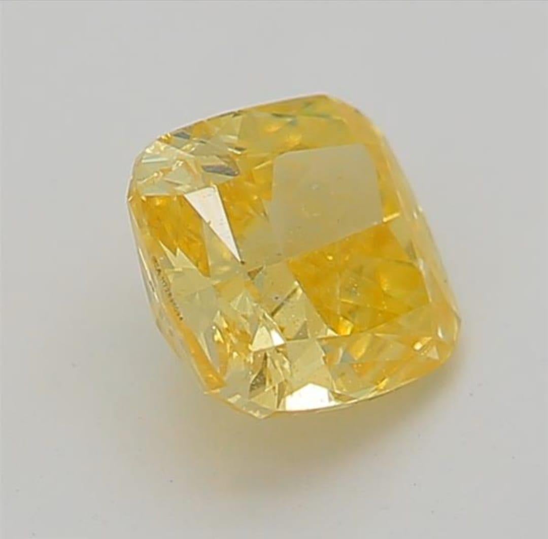 ***100% NATURAL FANCY COLOUR DIAMOND***

✪ Diamond Details ✪

➛ Shape: Cushion 
➛ Colour Grade: Fancy Deep Yellow
➛ Carat: 0.40
➛ Clarity: I1
➛ GIA Certified 

^FEATURES OF THE DIAMOND^

Our 