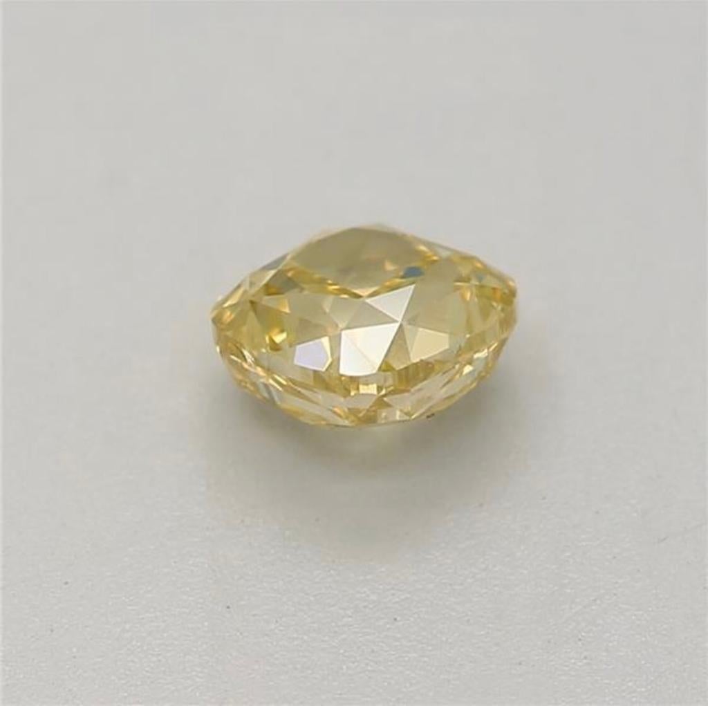 0.40 Carat Fancy Deep Yellow Cushion shaped diamond SI1 Clarity GIA Certified In New Condition In Kowloon, HK