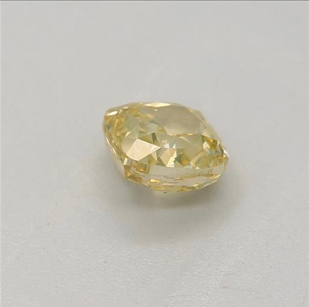 0.40 Carat Fancy Deep Yellow Cushion shaped diamond SI1 Clarity GIA Certified 1
