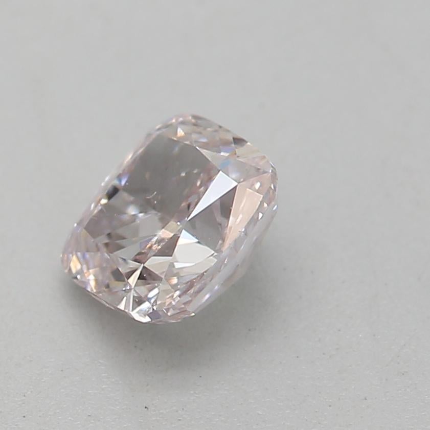 Cushion Cut 0.40 Carat Fancy Light Pink diamond SI2 Clarity GIA Certified For Sale