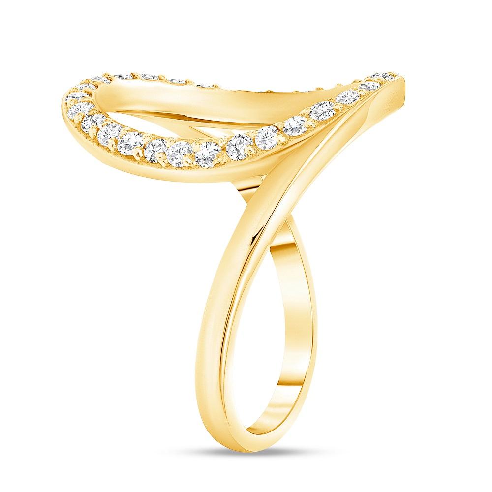 For Sale:  0.40 Carat Hoop O Diamond Studded Gold Ring 4