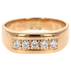 0.40 Carat Men's Diamond Band 14 Karat Yellow Gold