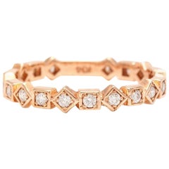 0.40 Carat Natural Diamond 14 Karat Solid Rose Gold Band Ring