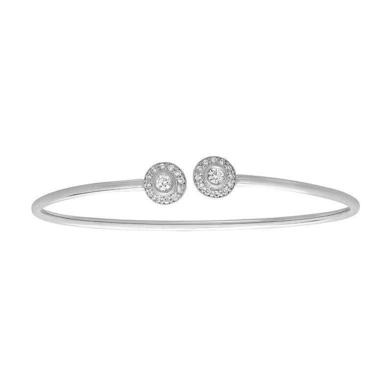 Contemporain Bracelet jonc en or blanc 14 carats avec diamants naturels de 0,40 carat G SI en vente