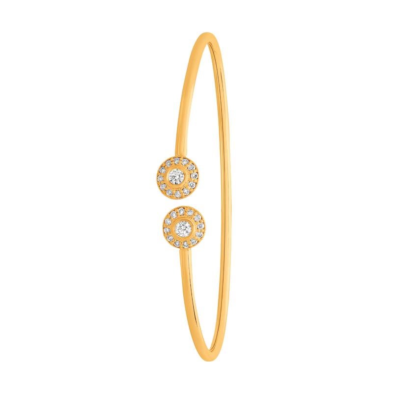 0.41 Carat Natural Diamond Bracelet Bangle G SI 14K Yellow Gold

100% Natural Diamonds, Not Enhanced in any way Round Cut Diamond Bracelet
0.41CT
G-H
SI
14K Yellow Gold, Pave and Bezel Style, 4.4 grams
5/16 inch in width
8 Diamonds - 0.19ct, 24