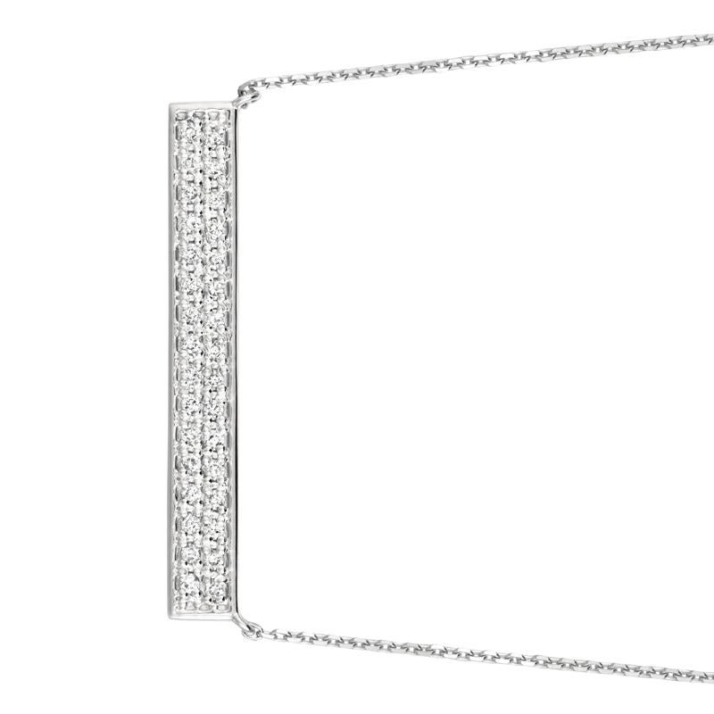 0.40 Carat Natural Diamond Bar Necklace 14K White Gold G SI 18 inches chain

100% Natural Diamonds, Not Enhanced in any way Round Cut Diamond Necklace
0.40CT
G-H
SI
14K White Gold Pave style 3.3 gram
3/16 inches in length, 1 3/8 inches in width
32