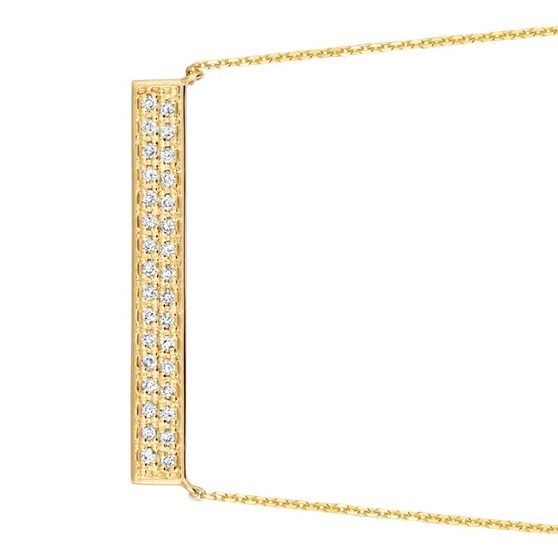 0.40 Carat Natural Diamond Bar Necklace 14K Yellow Gold G SI 18 inches chain


100% Natural Diamonds, Not Enhanced in any way Round Cut Diamond Necklace
0.40CT
G-H
SI
14K Yellow Gold Pave style 3.3 gram
3/16 inches in length, 1 3/8 inches in