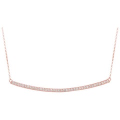 0,40 Karat natürlicher Diamant Bar Anhänger 14 Karat Roségold G SI Kette