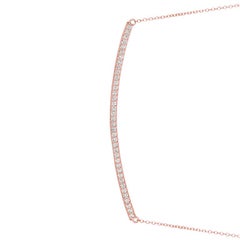 0.40 Carat Natural Diamond Bar Pendant 14 Karat Rose Gold G SI Chain