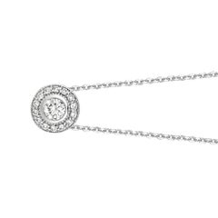 0.40 Carat Natural Diamond Bezel Necklace Pendant 14 Karat White Gold G SI