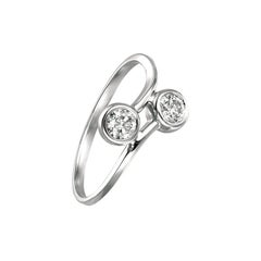 0.40 Carat Natural Diamond Bezel Set Ring G SI 14 Karat White Gold