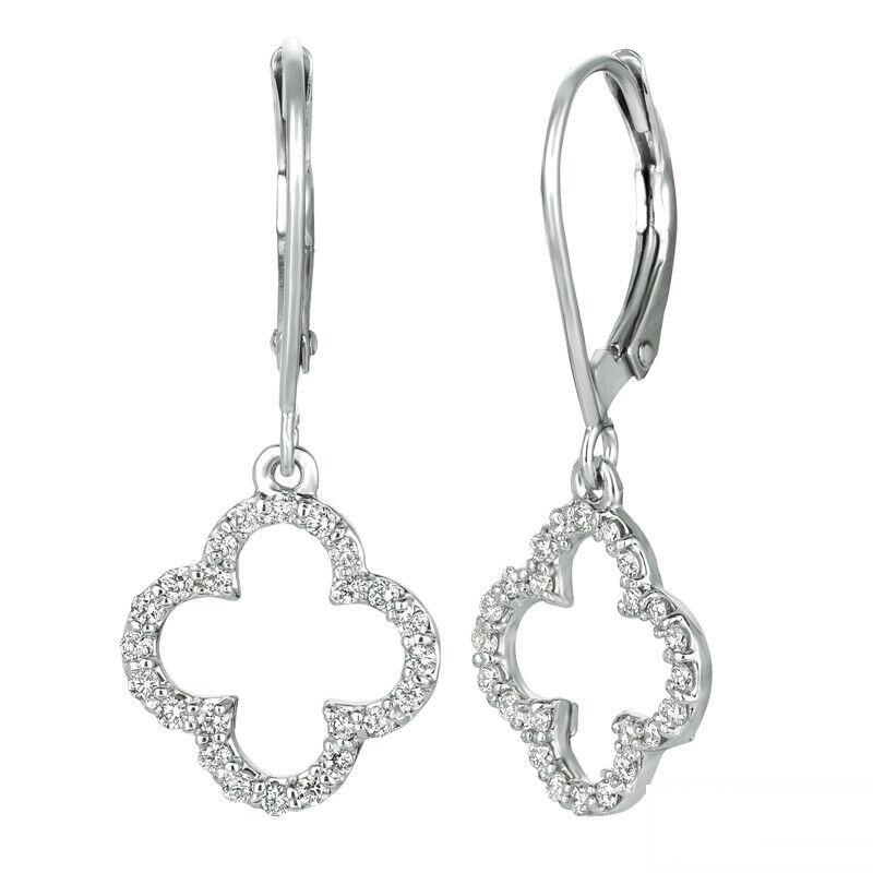 0.40 Carat Natural Diamond Clover Drop Earrings G SI 14K White Gold

100% Natural, Not Enhanced in any way Round Cut Diamond Earrings
0.40CT
G-H 
SI  
14K White Gold,  1.8 grams, Pave Style
1 1/8 inch in height, 1/2 inch in width
48 diamonds