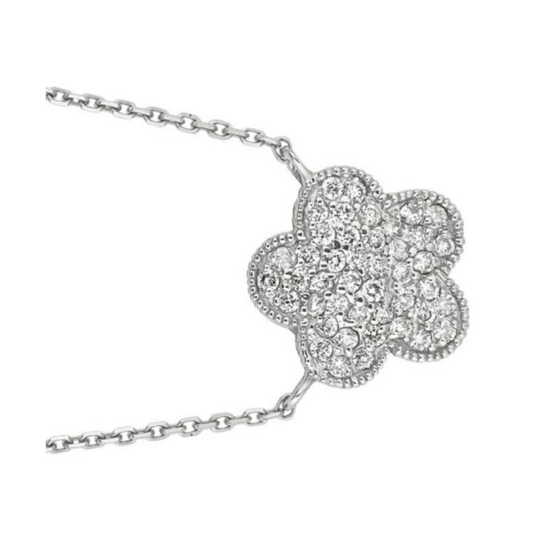 0.40 Carat Natural Diamond Flower Cluster Necklace 14K White Gold G SI 18 inches chain

100% Natural Diamonds, Not Enhanced in any way Round Cut Diamond Necklace  
0.40CT
G-H 
SI  
14K White Gold    Pave style  2.3 gram
7/16 inch in height, 7/16