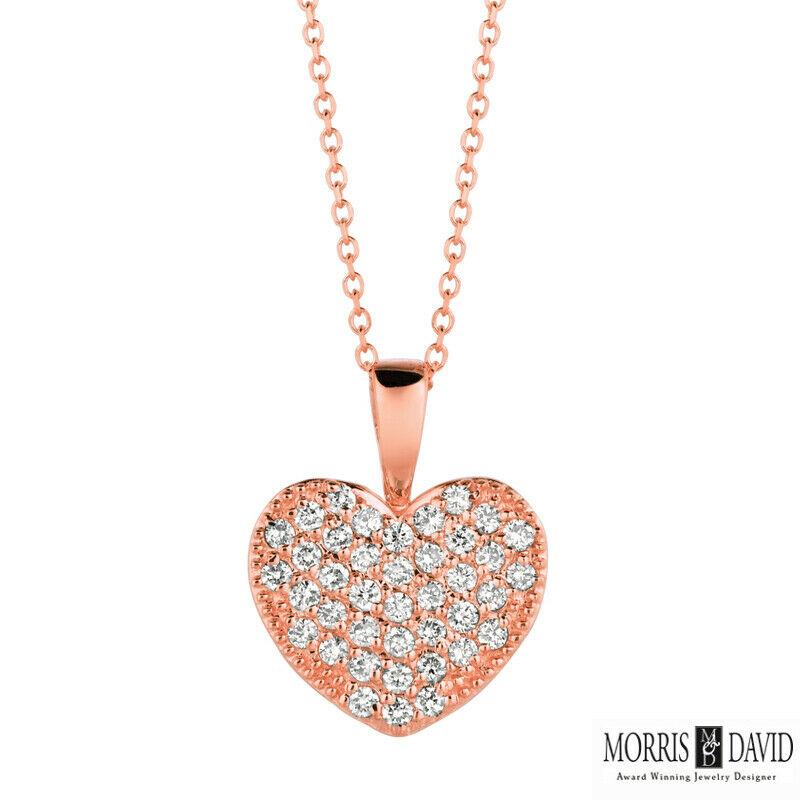 Contemporary 0.40 Carat Natural Diamond Heart Necklace 14 Karat White Gold G SI Chain For Sale
