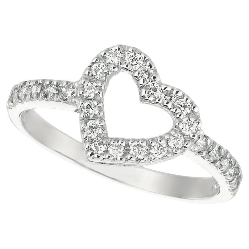 For Sale:  0.40 Carat Natural Diamond Heart Ring Band G SI 14K White Gold