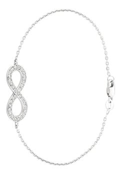 Bracelet infini G SI en or blanc 14 carats avec diamants naturels de 0,40 carat
