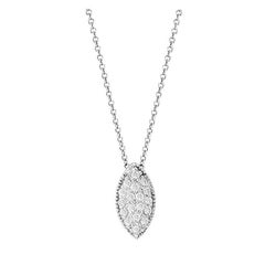 0.40 Carat Natural Diamond Marquise Shape Necklace G SI 14K White Gold
