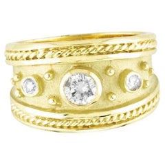 0.40 Carat Natural Diamond Ring Antique Style 18K Yellow Gold