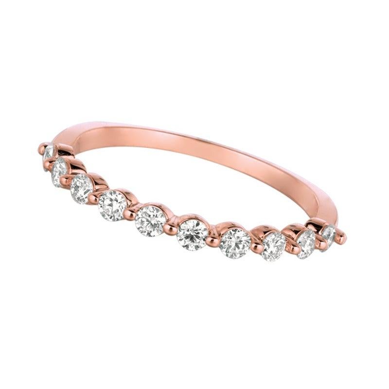 For Sale:  0.40 Carat Natural Diamond Ring G SI 14 Karat Rose Gold 10 Stones 3