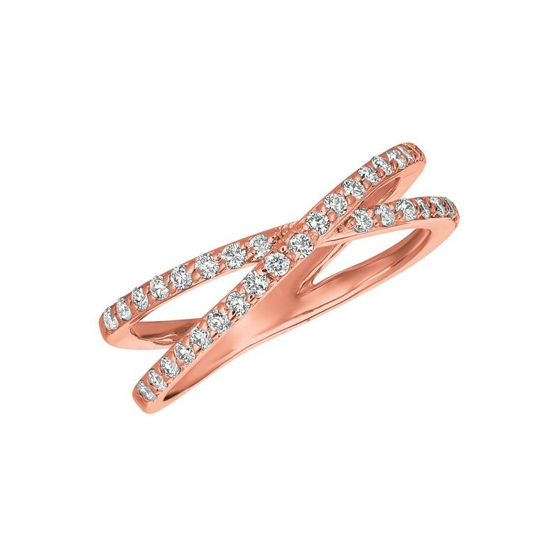 For Sale:  0.40 Carat Natural Diamond Ring G SI 14 Karat Rose Gold 2