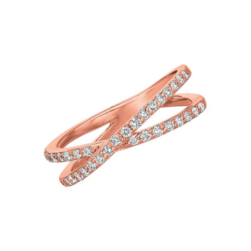For Sale:  0.40 Carat Natural Diamond Ring G SI 14 Karat Rose Gold 3