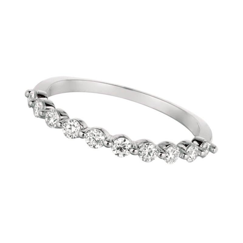 For Sale:  0.40 Carat Natural Diamond Ring G SI 14 Karat White Gold 10 Stones 3