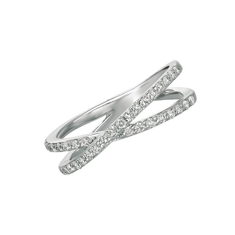 For Sale:  0.40 Carat Natural Diamond Ring G SI 14 Karat White Gold 3
