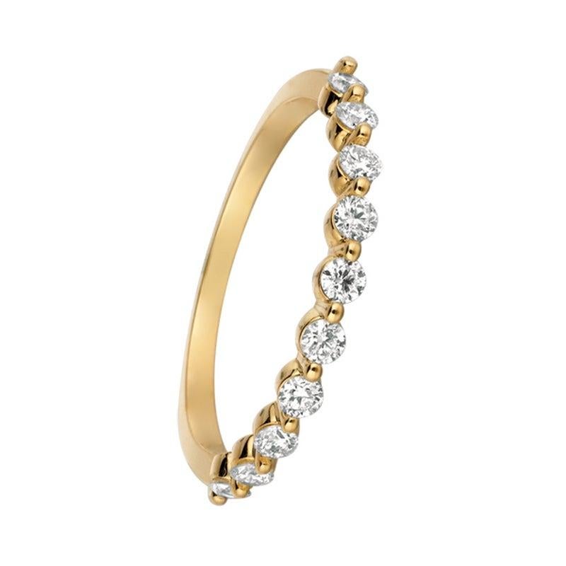 For Sale:  0.40 Carat Natural Diamond Ring G SI 14 Karat Yellow Gold 10 Stones 2