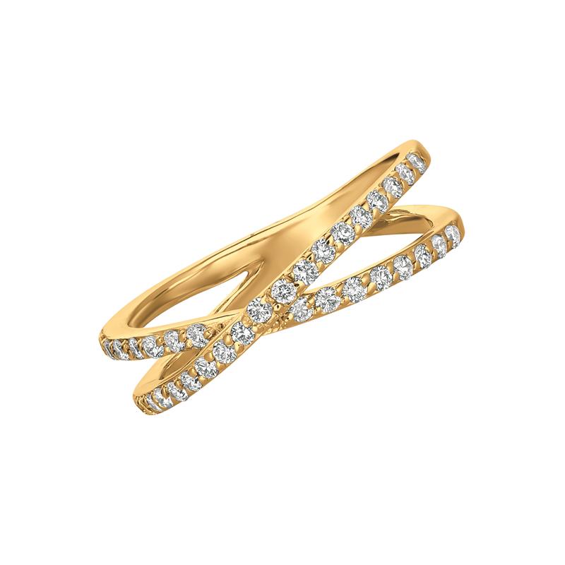 0,40 Quilates Anillo Diamante Natural G SI Oro Amarillo 14 Kilates Contemporáneo en venta