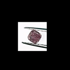 0.40 Carat Natural Fancy Intense Purple-Pink Diamond, Cushion Cut, GIA Report.