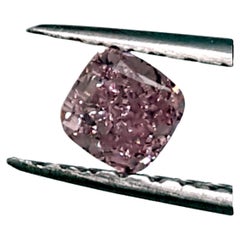 0,40 quilates de diamante natural de fantasía rosa púrpura intenso, talla cojín, informe GIA.