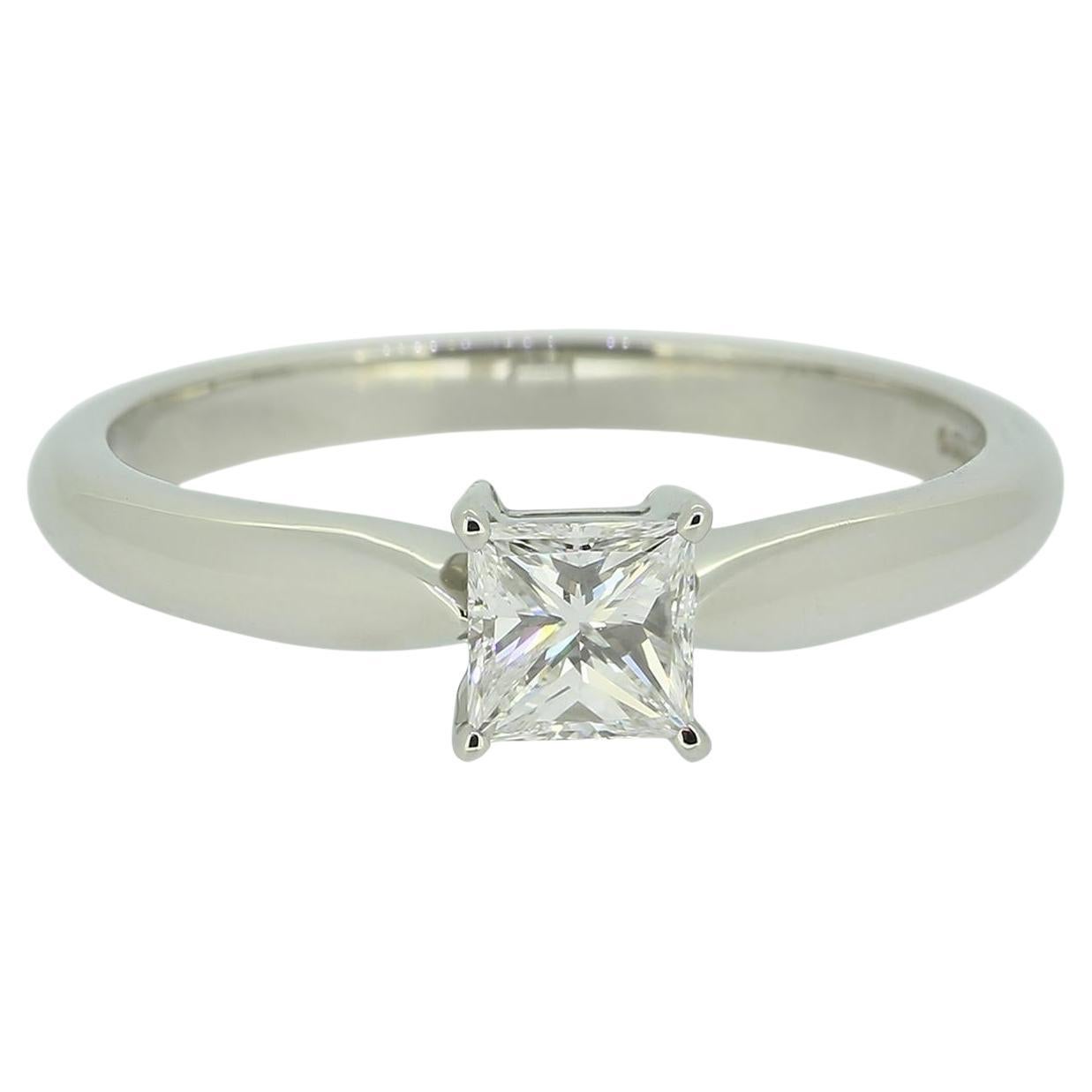 0.40 Carat Princess Cut Diamond Solitaire Engagement Ring